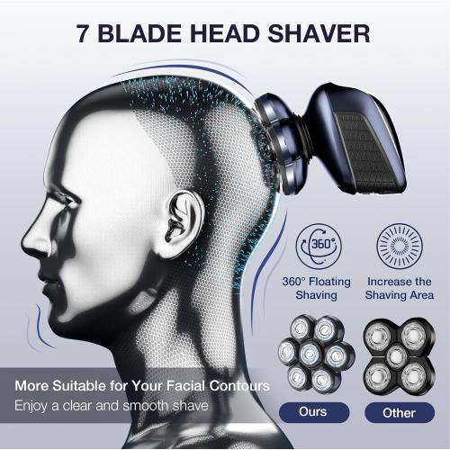 Head Shavers for Bald Men: 5-in-1 Electric Razor - Waterproof Wet Dry Shaving - Professional Grooming Kit for Balder