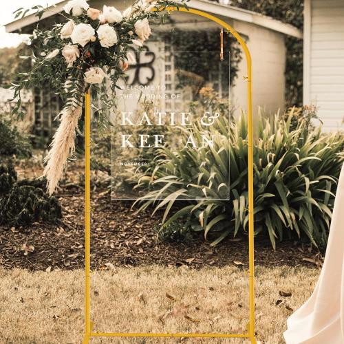 Set of 2 Gold Metal Wedding Arch Backdrop Stand (7.2FT and 6FT), Balloon Arch Stand for for Party, Wedding, Baby Shower, Graduations, Holiday Ceremony - Ideal for Balloons Flowers and Garden Decor