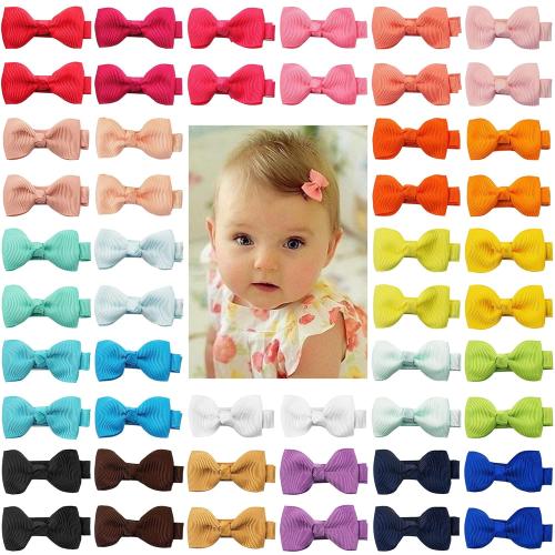 CÉLLOT Baby Hair Clips 50 Pieces 25 Colors in Pairs Baby Girls Fully Lined Bows Hair Pins Tiny 2 Hair Bows Alligator Clips for Girls Infants Toddlers