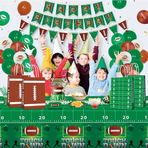 KERINGO 16 PCS Superbowl Party Decorations Football Party bags Football Treat Snacks Bags Football Gift Bags Football Theme Party for Kids Birthday Party Supplies