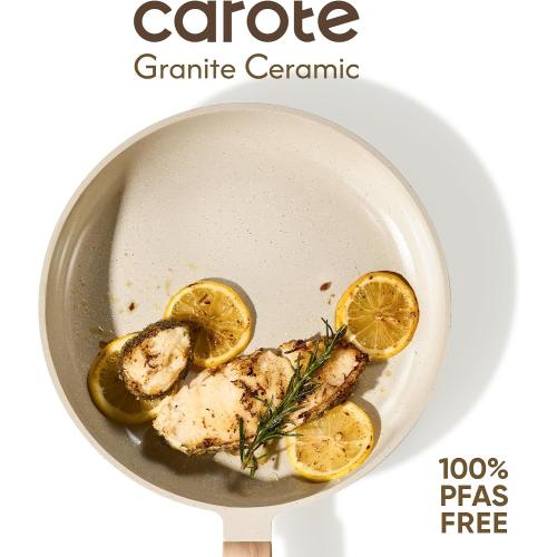CAROTE 22pcs Ceramic Cookware Sets, Pots and Pans Set