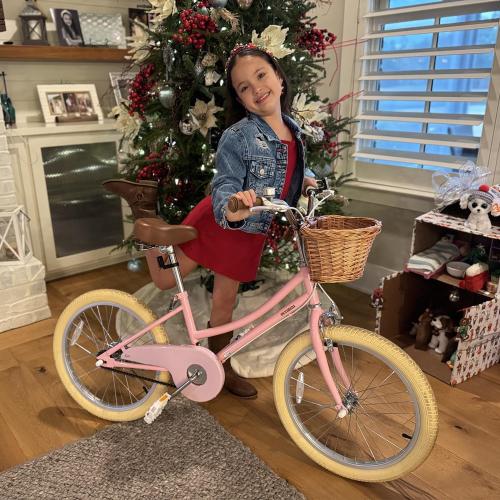 Petimini Vintage Kids Bike for Girls, 12–20 Inch Classic Bicycle with Wicker Basket & Bell, High Tensile Steel Frame, Training Wheels (12–18”), 85% Pre-Assembled, Retro Bike for Outdoor Riding