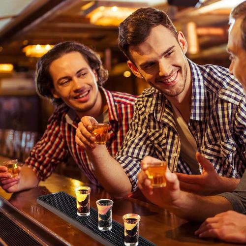 BARsics 17.5x3.5 inches Long PVC Bar Rail Mat Non-Slip Serving Spill Mat (Pack of 2)