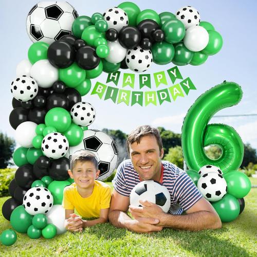6th Birthday Soccer Balloon Arch, Soccer Birthday Decorations For Boys Kids