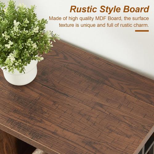 Size 35.43W x 12.6D x 30.9H.HOMISSUE Bookshelf, 3-Tier Rustic Short Bookshelf, Industrial Shelf Bookcase with Engineered Wood Shelves, Low Bookcase with Storage, Small Shelf for Living Room, Bedroom and Office, Rustic Brown