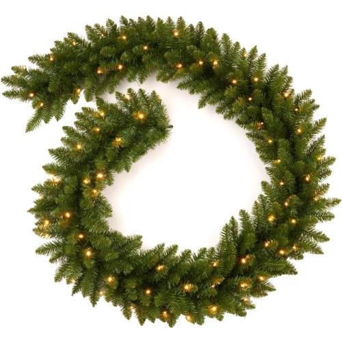 Christmas Garland Prelit 9 Ft with 70 Led Lights, Battery Operated Christmas Decor for Mantle/Stair/Indoor/Outdoor Xmas Garland Green