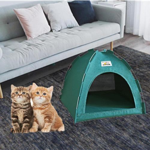 alfyng Cat Tent, Kitten Tent Cave Nest Bed, Portable Pet Cats Tents House for Little Dog, Folding House with Soft Mat for Small Animals All Seasons Indoor and Outdoor (14.2 x 14.2 x 11 INCH)