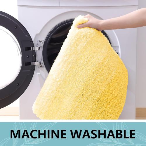 Arotive Microfiber Bathroom Rugs, Shaggy Soft Absorbent Bath Rug, 47x24