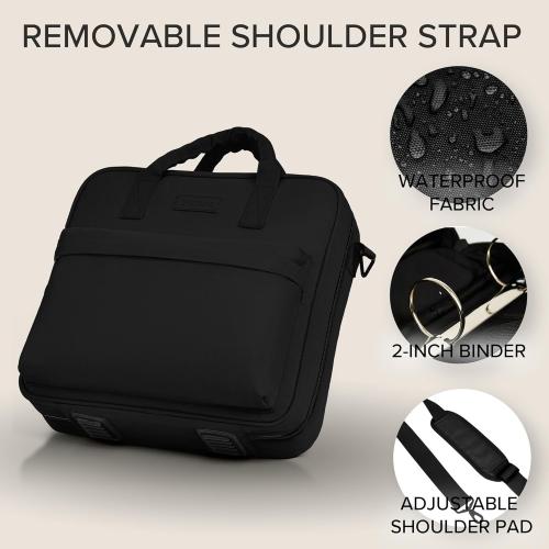 Sturdy 3 Ring Zipper Binder with Strap - 2 Binder with Pockets Holds 500 Sheets, Laptop & More - Durable & Easy to Carry