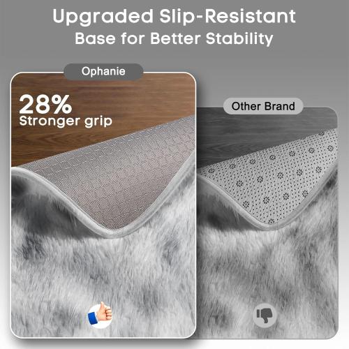 Ophanie Grey and White Area Rugs for Living Room 5x7, Fluffy Shag Large Fuzzy Plush Soft Carpets, Floor Shaggy Rugs for Bedroom, Carpet for Kids Boys Girls Dorm Nursery Home Decor Aesthetic
