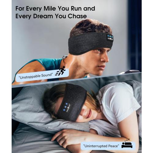 MUSICOZY Sleep Headphones Bluetooth 5.4 Headband, Wireless Earphones Music Sleep Earbuds Sleeping Eye Mask with HD Stereo Speakers for Workout Running Travel Yoga, Ideal Gifts for Men Women Mom Dad