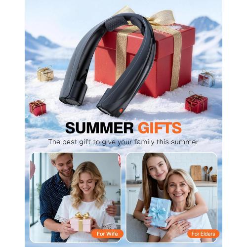Portable Neck Fan, 6000mAh Personal Fan, 360° Cooling Rechargeable Wearable Fan, 6 Speeds Adjustable Hands-Free Fans for Travel, Outdoor, Office, Ideal Summer Gifts