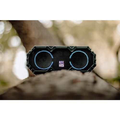 Altec Lansing LifeJacket Jolt - Waterproof Bluetooth Speaker, Durable & Portable Speaker with Qi Wireless Charging and Voice Assistant, Black w/Lights