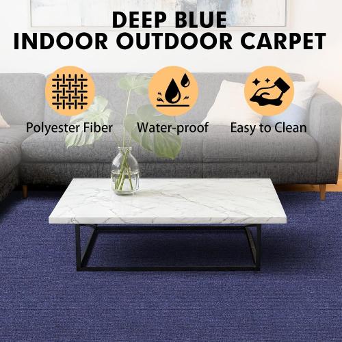 Grefinity Marine Carpet,5 FT x 10 FT Deep Blue Indoor Outdoor Carpet 0.2 Thick Boat Rug with Water-Proof TPE Backing for Home, Patio, Porch, Deck
