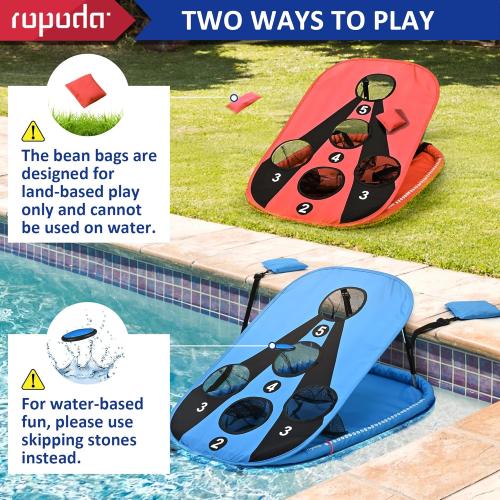 ropoda Pool Cornhole Board Set, 3ft x 2ft Corn Hole Games for Adults, Cornhole Set Floating, Pool Games for Adults, Water and Land Dual-Purpose, Easy Setup, Beach Toys for Family, Beach/Lawn Toys