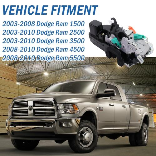 Qagea Rear Left Driver Side Door Lock Latch Actuator Fit for 2003-2010 Dodge Ram 1500 2500 3500 4500 5500 Replaces 931-644 55276795AB DLA1360