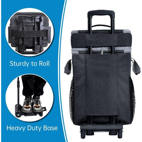 SDLINR 72-Can Large Rolling Cooler, Leakproof Insulated Soft Cooler Bag with Wheels and Handle Collapsible for Beach Camping Patio Travel Outdoor
