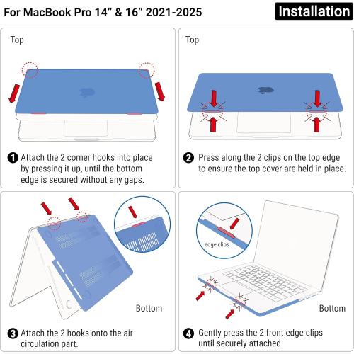 IBENZER Compatible with MacBook Pro 16 Inch Case 2026 2025 2024 2023 2022 M4 M3 M2 M1 A3403 A3186 A2991 A2780 A2485 Pro Max for Mac Pro 16,HardshellCase&KeyboardCover,Frost Clear,T16X-CL 1