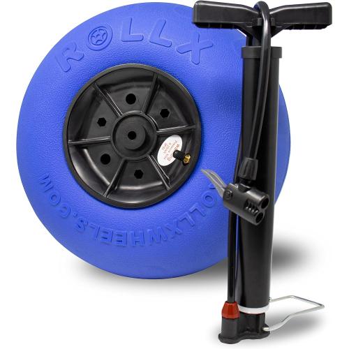 Beach Cart with Big Balloon Wheels for Sand, Foldable Storage Wagon with 13 Inch Beach Tires (Pump Included) (Orange)