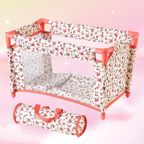 Floral Baby Doll Accessories Set, 3-1 Baby Doll Crib, Baby Doll High Chair & Bouncer Seat. 18 inch Doll Accessories with Doll Bed. 18 Dolls Furniture Play Stuff. Toys for Girls Ages 3-5,4-6,5-7,8-10