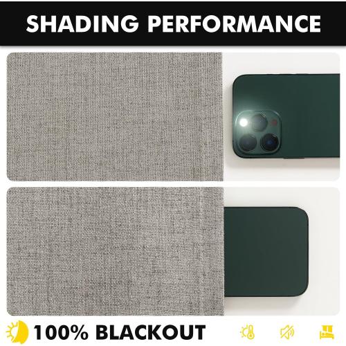 MIULEE 100% Blackout Linen Curtains for Bedroom, Linen Solid Luxury Decor Thermal Insulation Room Darkening Drapes for Living Room Nursery Back Tab Rod Pocket 42 x 90 Inches, 2 Panels
