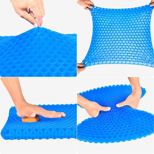 Gel Seat Cushion, Cooling seat Cushion (Super Large & Thick), Breathable Honeycomb Design Absorbs Pressure Points Seat Cushion, Gel Cushion for Office Chair, Home Car seat Cushion for Wheelchair