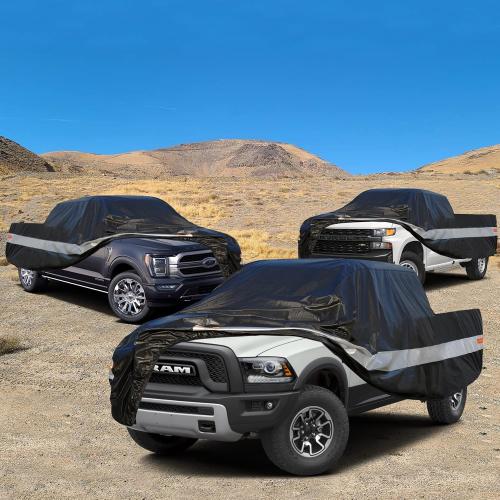 10 Layers Truck Cover Waterproof All Weather. Pickup Truck Cover Rain UV Protection. Length: 206-215 inches, Universal Fit Most Regular Cab Short Box Ford F100 Chevy C10 S10 Ram 150 250.