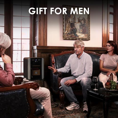 KingChii 8L Electric Cigar Humidors with Temperature Control System, Cigar Cabinet with Spanish Cedar Wood Shelves & Hygrometer, Father's Day Gift for Men (2 Layers 80 Capacity)