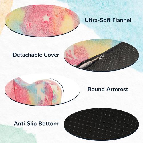 Elevon Wider Seating Toddler Couch, 2-in-1 Sofa Soft Chair for Boys Girls, Flip Open Convertible Sleeper for Playroom, Glowing Rainbow