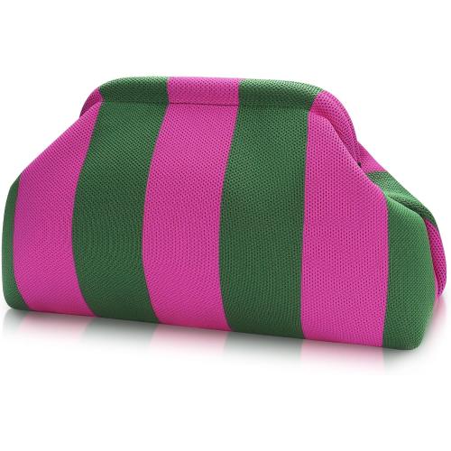 Woven Clutch Purses for Woman,Summer Beach Purse for Vacation, Woven Striped Dumpling Bag,Crochet Evening Handbag
