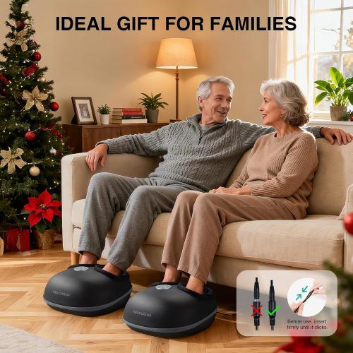 Medcursor Foot Massager with Heat - 2026 Upgraded Shiatsu Deep Kneading Machine, Multi Air Compression Intensity, Smart APP Mobile Remote Control, Feet Massage for Home and Office Use