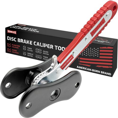 Vehiclex Brake Caliper Compression Tool – Heavy Duty Brake Pad Spreader Tool with Ratcheting Handle & Rib-Reinforced Plates – Caliper Piston Compressor Tool for Cars, SUVs, and Light Trucks