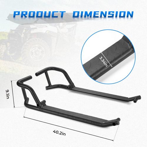 KEMIMOTO Nerf Bars Rock Sliders Compatible 2018-2025 with Ranger XP 1000, Heavy Duty Combined Side Bumper Protector Guard Black Tree Kickers Side Steps Nerf Bars Replacement