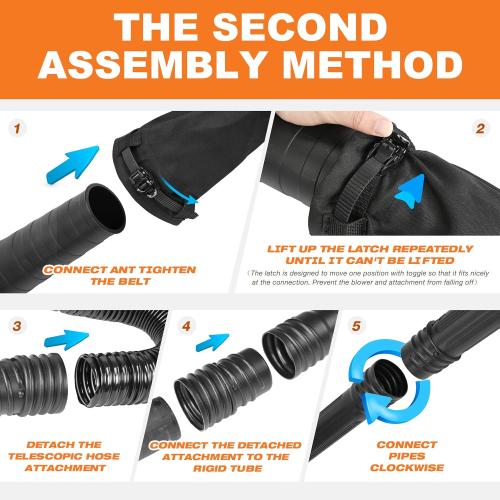 Black 11 ft Sealegend Universal Leaf Blower Gutter Attachment for Gutter Cleaning, Gutter Cleaning Tools from Ground with Suppotive Structure and Telescopic Hose All-Round Cleaning