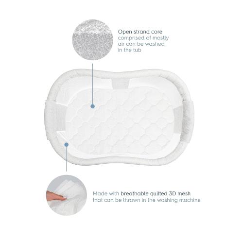 HALO DreamWeave Breathable Mesh BassiNest Pad – 100% Washable Cover and Core – Hypoallergenic, Non-Toxic Materials