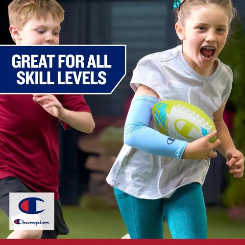 Champion Blitz Football, All-Weather Football, Enhanced Grip, Durable Rubber Cover and Molded Laces, for Outdoor Sports & Training, Includes 6 Ball Pump MISSING ACCESSORIES