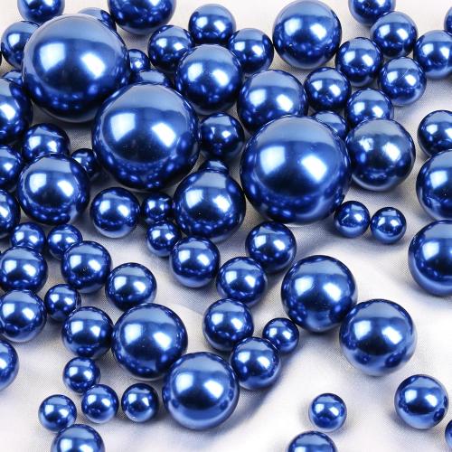 DOMESTAR 110 PCS Navy Blue Pearl Beads, No Hole Floating Beads for Vase