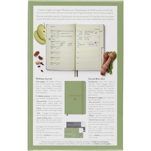 Moleskine Passion Journal, Wellness, Hard Cover, Large (5 x 8.25) Willow Green, 400 Pages