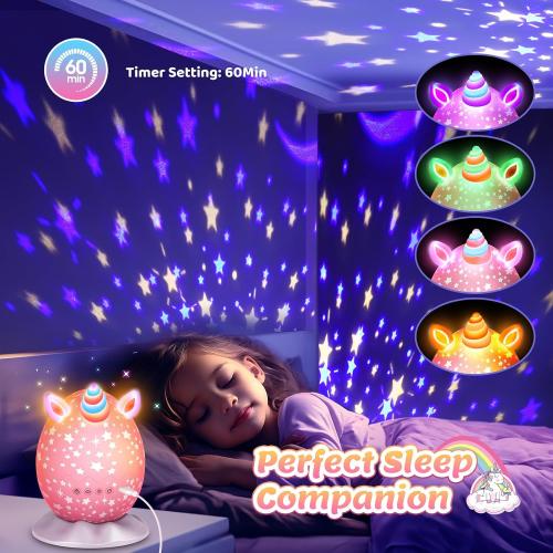 DEVRNEZ Unicorn Night Light Kids Toys 3 in 1 Unicorns & Starry Sky & Sea World Nights Lights Projector for 3 4 5 6 7 8 9 10 11 12 Year Old Girls, Birthday Gifts for Kids 3-12 Night Lamp for Bedroom