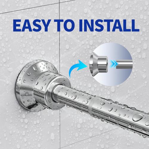 Chrsouly Shower Curtain Rod, 31-76 Inch Adjustable Tension Shower Rod