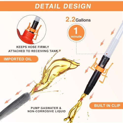 Portable Transfer Pump Battery Operated Electric Siphon Pump for Gas Fuel Diesel Transfer 3.5GPM Flow Oil Extractor - Ideal Gasoline Transfer Pump Easy to Use Hand Fuel Pump, JM-CYB04