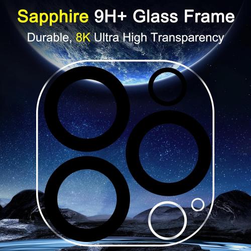 Ferilinso Designed for iPhone 13 Pro Max Camera Lens Protector, Designed for iPhone 13 Pro Camera Lens Protector, 3 Pack 9H Tempered Glass, Night Shooting Mode, high definition, Case Friendly