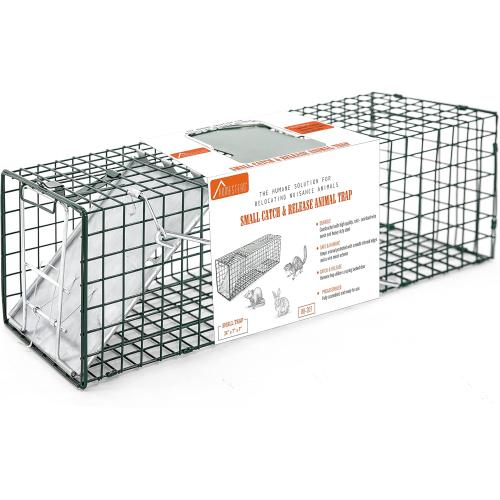 HOMESTEAD Heavy Duty Live Trap - Professional Style One-Door Live Animal Traps for Rabbit, Squirrel, Possum, Skunk, Kitten, Mink Small