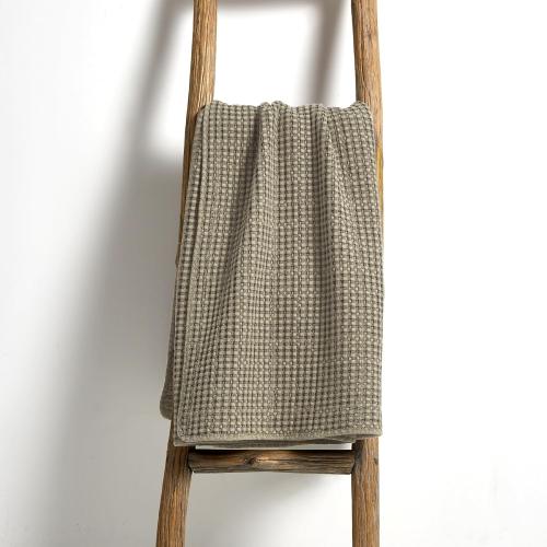 Levtex Home - Mills Waffle - Throw - Taupe Cotton Waffle - Throw Size 50 x 60in.