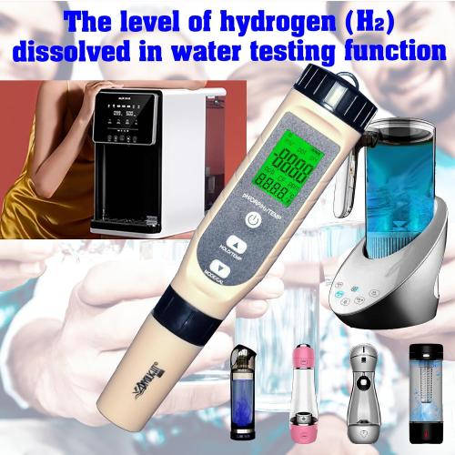 4-in-1 Digital pH/ORP / H2 / Temp Meter with ATC, 0.01 Resolution High Accuracy Hydrogen Concentration Tester for Drinking Water Hydroponics Aquariums Swimming Pool Laboratory