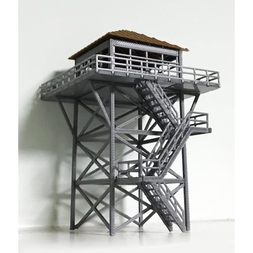 Outland Models Railway Scenery Watchtower/Lookout Tower (Grey) HO Scale 1:87
