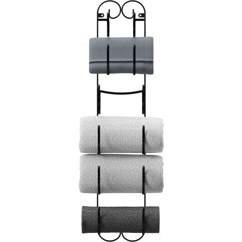 Deco Brothers 6-Tier Towel Rack, Wall Mounted Towel Holder, Bronze