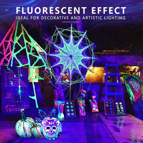 4 Pack A19 LED Black Light Bulbs,9W (100W Equivalent) E26 Base Dimmable Black Lights, UVA Level 385-400NM, Halloween Light Bulbs，Glow in The Dark，Fluorescent Poster, Body Paint,Neon Glow Party