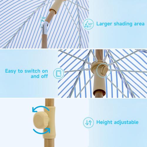 Patio Umbrella with UPF 50  Protection, 8 Ribs, Push Button Tilt - Versatile Outdoor Shade for Garden, Courtyard, and Beach