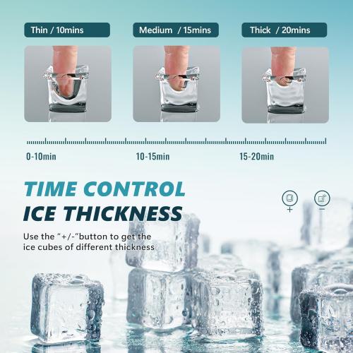 EUHOMY Ice Cube Maker Machine Countertop, 2 Ways to Add Water, 45Lbs/Day 24 Pcs Ready in 13 Mins, Self-Cleaning Portable Compact, with Ice Scoop & Basket, Perfect for Home/Kitchen/Office/Bar